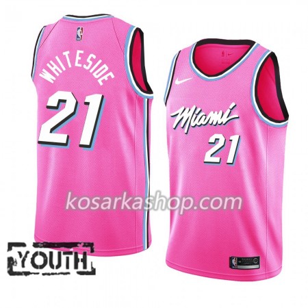Dres Miami Heat Hassan Whiteside 21 Nike 2018-19 Ružičasta Swingman - Dječji